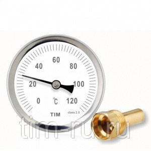 Термометр с гильзой, 1/2" НР, TIM, Y-63A-50-120