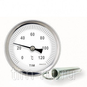 Термометр накладной с пружиной, TIM, Y-63A-120